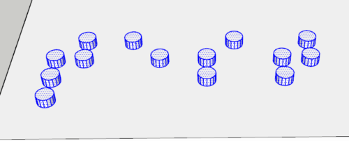 Text consist of a large number of individual cylinder