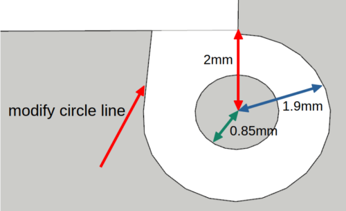 Dimensions of the hinge