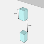 Raised ultrafine line on a cuboid with the dimension mentioned in the text