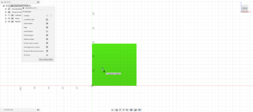 scratch with the square side of the cube