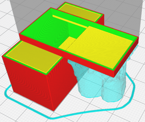 A cut-open cuboid that is hollow on the inside.