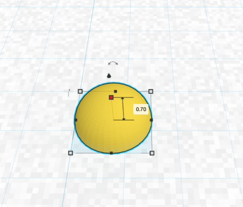 The height of the hemisphere is changed to 0.7mm