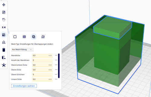 The print settings for the support blocker have been adjusted