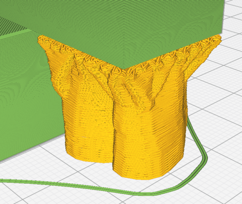 A model showing tree support. A type of support that looks more like branches. 