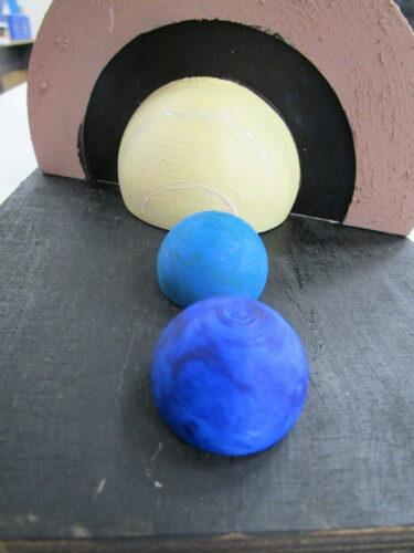 Neptune and Uranus with Saturn behind