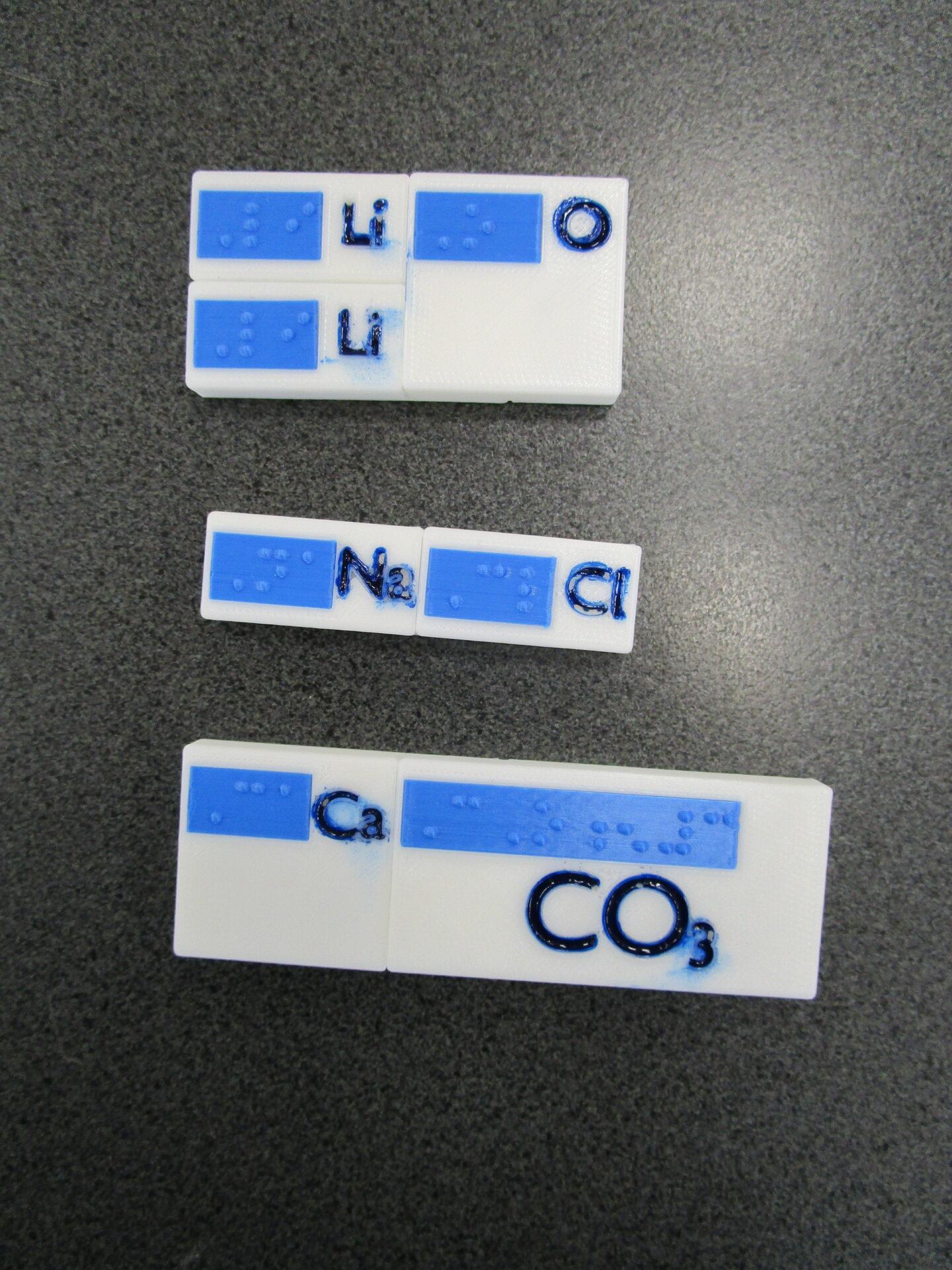 Three compounds are shown with pieces joined together; LIsub(2)O, NaCl and CaCOsub(3)