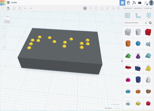 Screenshot user interface of Tinkercad