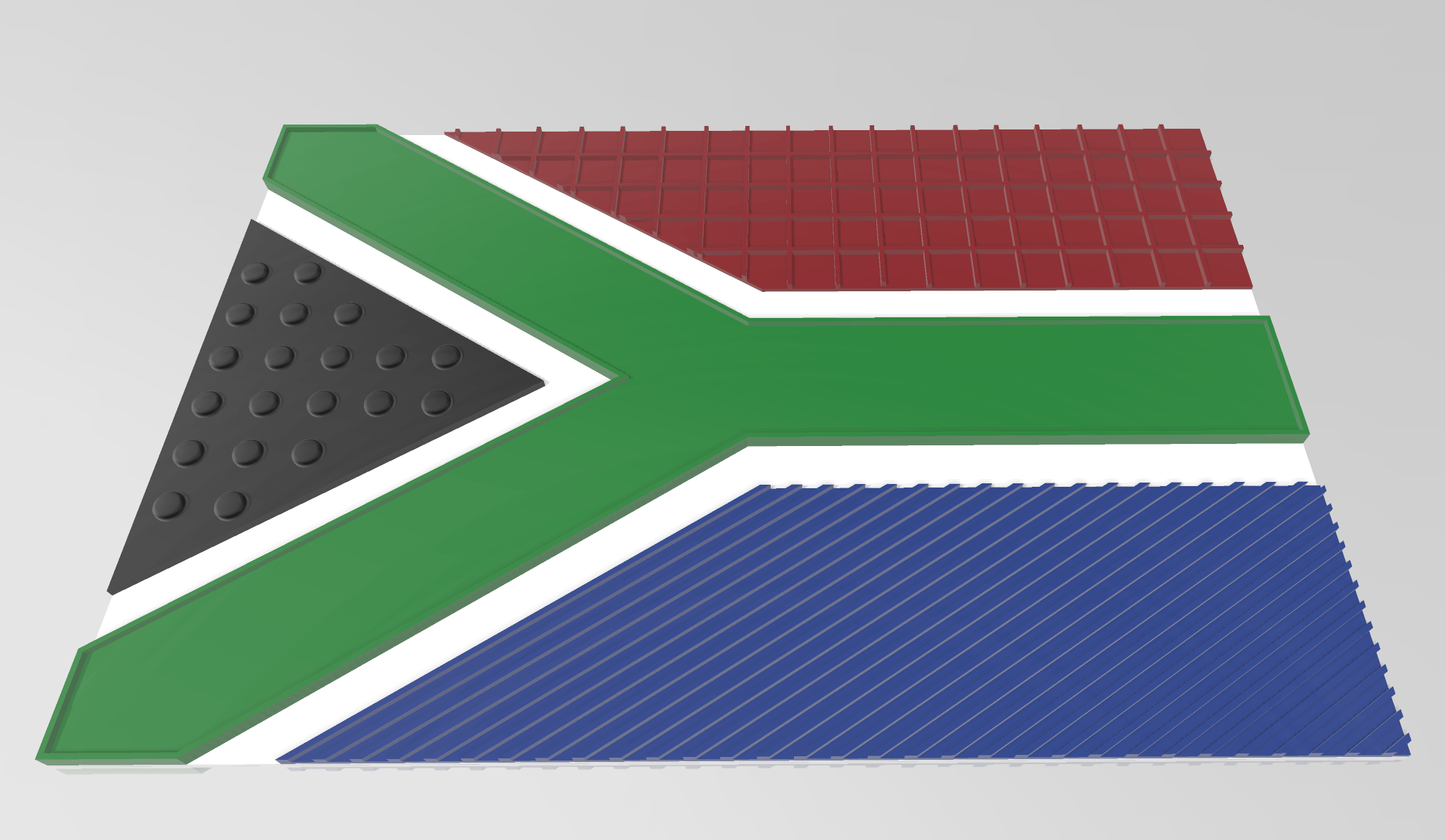 taktile Flagge von Südafrika