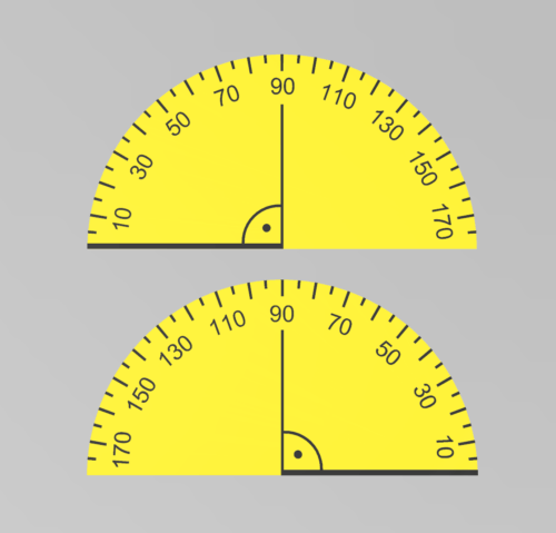 Zwei Winkelmesser zum Zeichnen