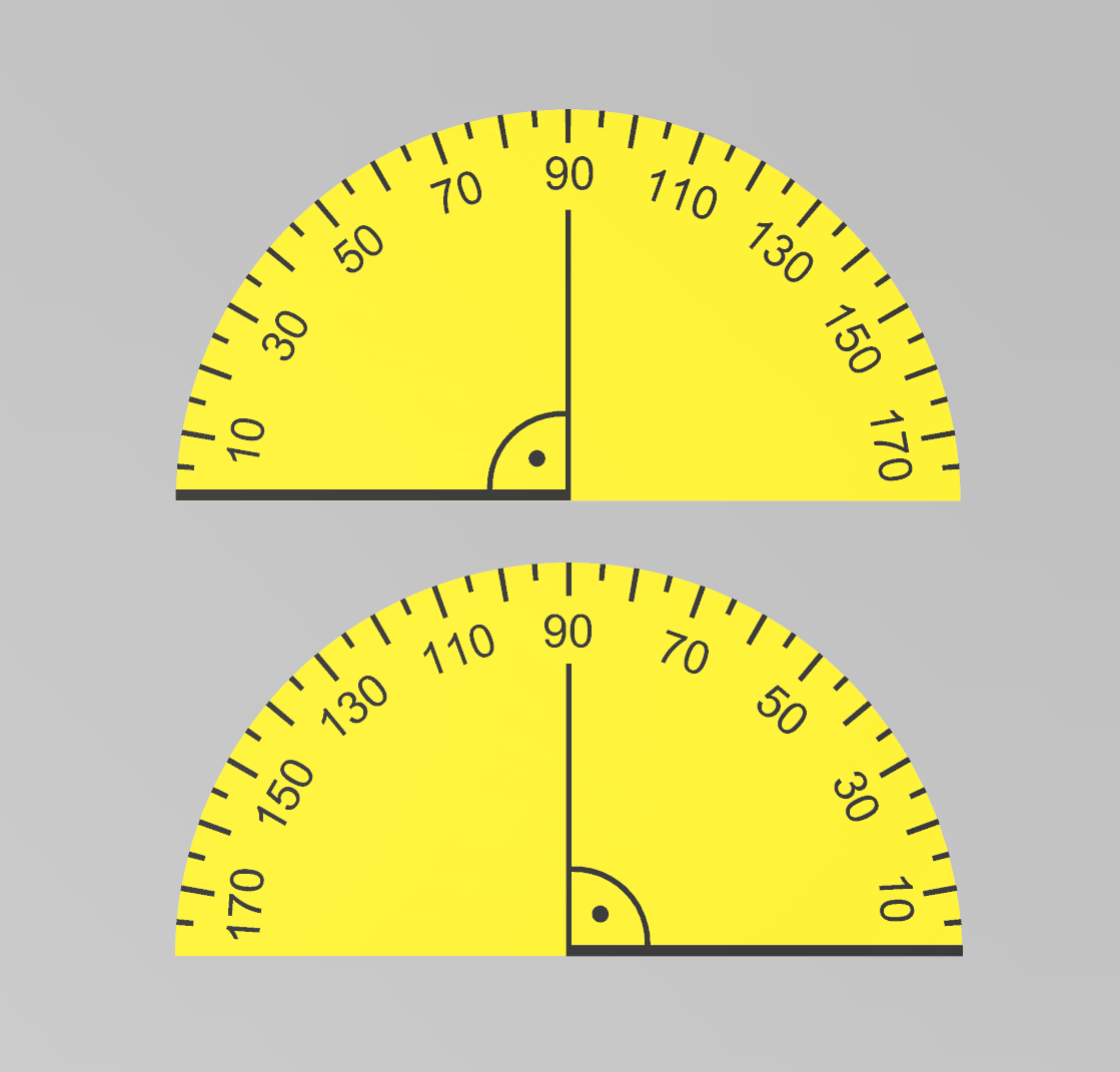 Zwei Winkelmesser zum Zeichnen